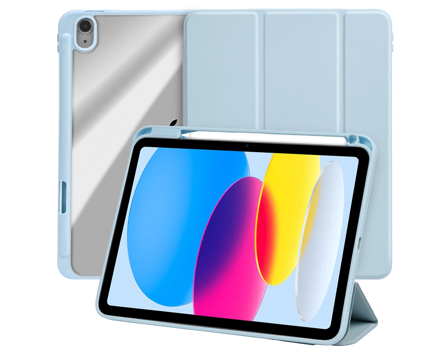 Vena For Apple iPad 10th Generation Case Clear, iPad A16 Case Trifold Stand, iPad 11th Generation Case, Slim Stand Protective Cover, Blue