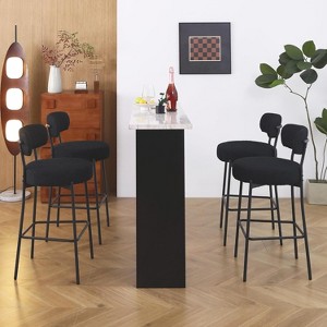 DYHOME Bar Stools Set of 4, 27 Inches Counter Height Kitchen Bar Stools with Back, Modern Metal Tall Bar Stools for Kitchen Island - 1 of 4