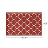GDFStudio Ferncliffe 3'3" x 5' Outdoor Geometric Area Rug, Red/Ivory - 3 of 4