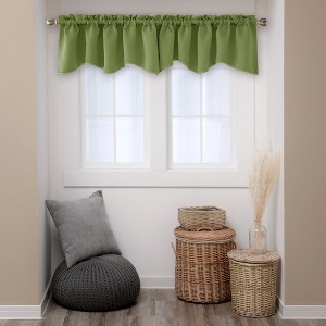 Deconovo Scalloped Rod Pocket Valance – Semi-Sheer Light-Filtering Curtain Panel - 1 of 4