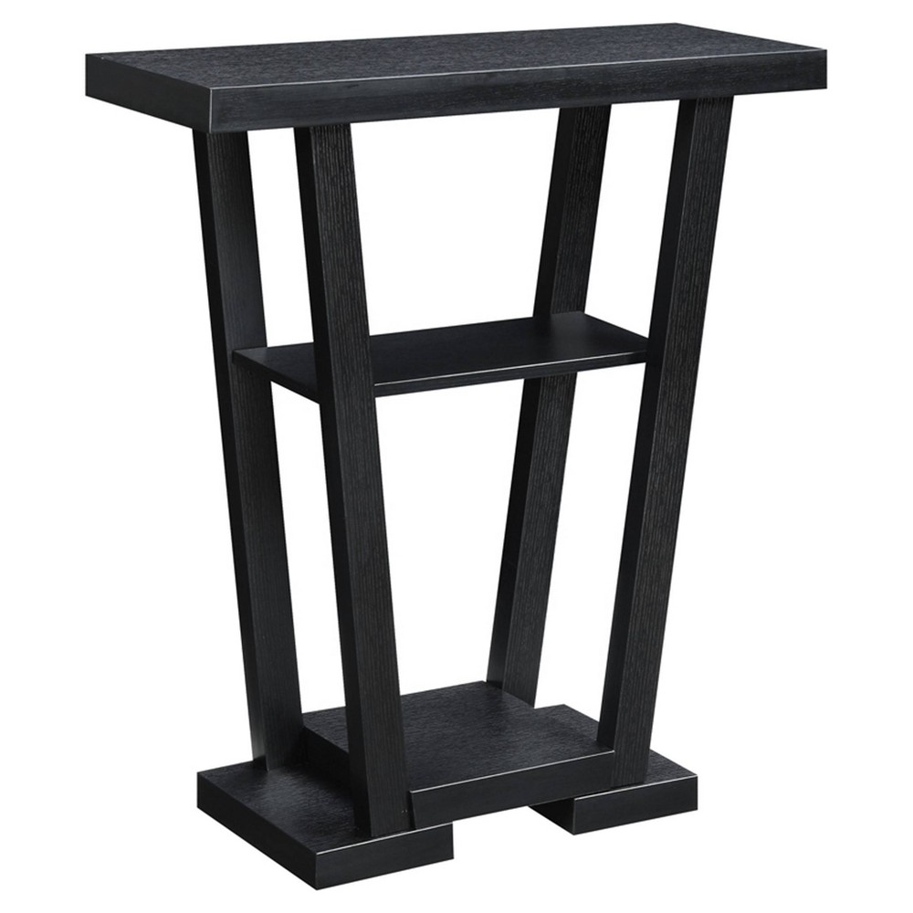 Photos - Coffee Table Newport V Console with Shelves Black - Breighton Home