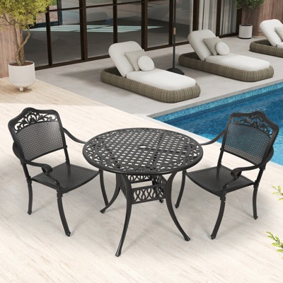 2PCS Metal Stackable Mesh Patio Dining Chairs