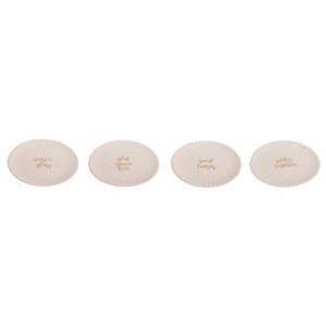Transpac Ceramic Permanent Paper Plate Set of 4 Christmas Home Decorations - 1 of 1