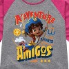 Girls' - Santiago of The Sea - Adventure Awaits Amigos Shirt Tail Raglan Graphic T-shirt - 2 of 3