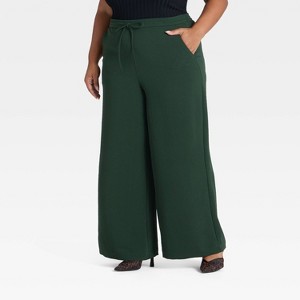 Women's Wide Leg Signature Crepe Pull-On Pants - A New Day™ - 1 of 3