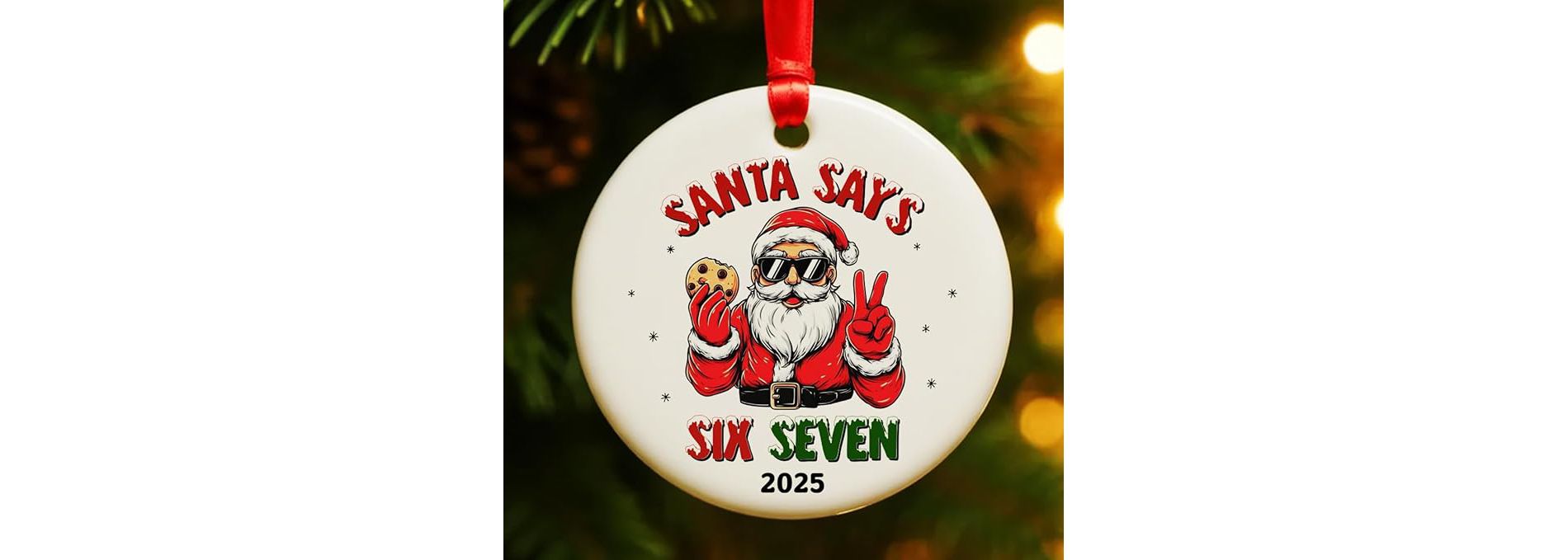 Lomsoe Santa Says 67 Gifts Christmas Ornament 2025 for Women Men Friends, Six Seven Ornaments Gifts for Christmas Tree Christmas Decor Christmas Gift