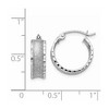 Black Bow Jewelry Wide Diamond-cut Satin Round Hoop Earrings in 14k White Gold 5 x 13mm - 4 of 4
