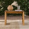 Saracina Home Modern Slatted Rectangle Outdoor Acacia Accent Table Natural: Weather-Resistant Patio Table - 3 of 4