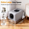 Coucheta Stainless Steel Litter Box, Enclosed with Lid, Front Entry&Top Exit, Extra Large, Includes Scoop, High Sides Anti-Leak,Easy Clean Non-Sticky - 3 of 4