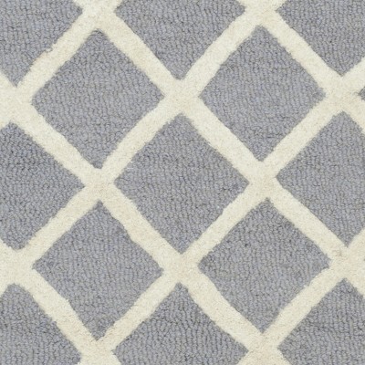 Hand-Tufted Silver Wool 47" Square Non-Slip Area Rug