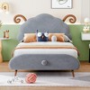 Twin Size Upholstered Platform Bed with Sheep-Shaped Headboard - 2 of 4