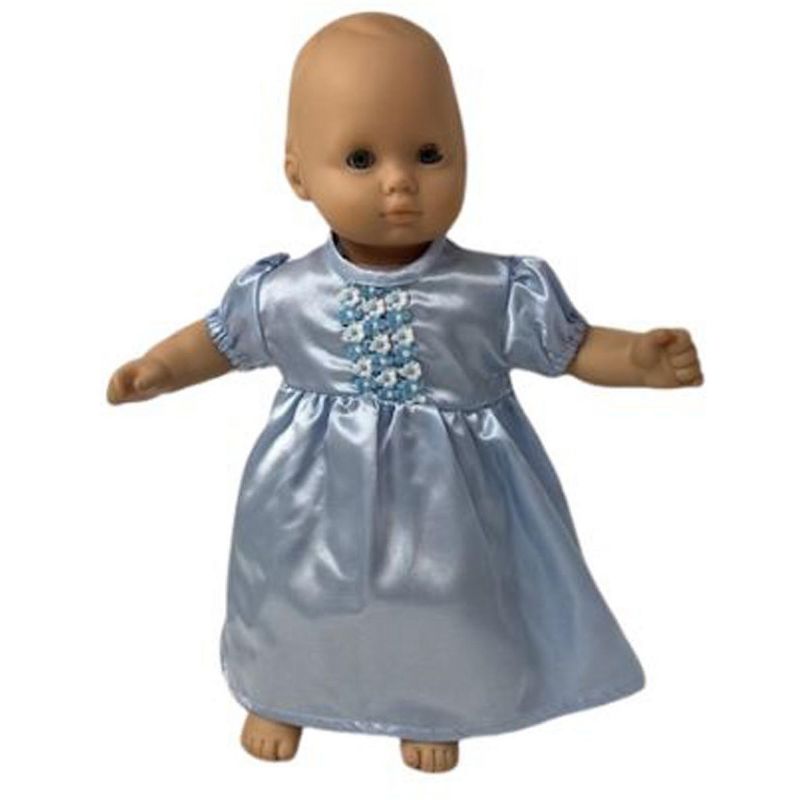 Doll Clothes Superstore Blue Satin Nightgown 15-16 Inch Baby And Cabbage Patch Kid Dolls, 3 of 5