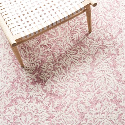 Pink and Ivory Hand-Tufted Wool Rectangular Area Rug