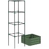 Vince24"x24"x11.75"Galvanized Raised Garden Bed with Trellis Tomato Cage, Planter Stand Box with Open Bottom, Patio Outdoor Furniture - The Pop Home - 3 of 4