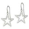 Black Bow Jewelry 20mm Polished Open Star Dangle Earrings in Sterling Silver - 2 of 4