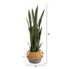 Nearly Natural 46-in Artificial Sansevieria Snake Plant in Boho Chic Handmade Cotton & Jute Gray Woven Planter - 2 of 4