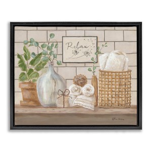 Stupell Industries Uplifting Bathroom Spa Relax Scene Floating Frame Canvas Art - 1 of 4