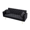 APRILSOUL  71"foldable double sofa, with American retro style, made of velvet material, suitable - 3 of 4