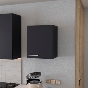 FURNIinspire Utility Storage Cabinets Wall Cabinet, Modern Small Storage Cabinet With Shelves, Door For Kitchen, Bathroom, Black, 13.1"*19.7"*23.6" - 1 of 4