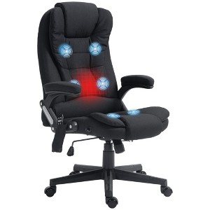 Aghana Digitals Black Linen Office Chair with 6-Point Vibration Massage, Heat, 125° Recline & - 1 of 4
