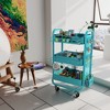EUREKA ERGONOMIC Rolling Utility Cart,19.76"D x 20.08"W x 31.10"H,Blue - 3 of 4