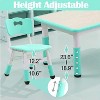 Kids Table and Chairs Set, Toddler Height Adjustable Desk with Graffiti Desktop, 6 Seats - 4 of 4