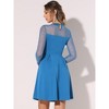 Allegra K Women's Heart Mesh Sheer Long Sleeve Gothic Cocktail Skater Party Dress - 4 of 4