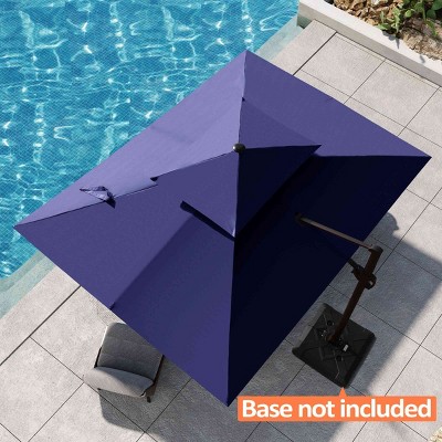 Pellebant 9x11.5FT Double Top Cantilever Umbrella Outdoor 360 Degree Rotation Offset Umbrella 6 Heights Adjustable Cantilever Patio Umbrella
