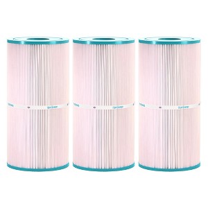 Hurricane Filters Advanced Spa Filter Cartridge Replacement for PWWDFX75, Unicel C-6375, and Filbur FC-1226 Pool and Spa Models, White, 3 Pack - 1 of 4