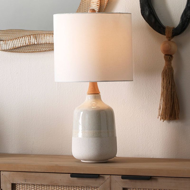 Alice Ceramic Table Lamp with Drum Shade Cream - Splendor Home, 4 of 5