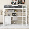 NicBex Twin Size Bunk Bed with Desk Loft Bed Wooden Bed Frame with Blackboard, Shelves, 3 Drawers, Ladder and Guardrail, No Box Spring Required, White - 2 of 4