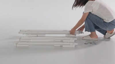 White Twin Metal Bed Frame with Headboard Brackets