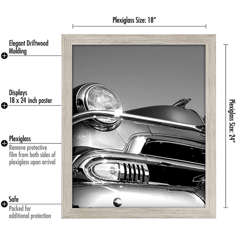 Americanflat Poster Frame with Polished Plexiglass - Hanging Hardware Included, 2 of 9