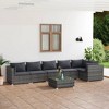 vidaXL Garden Lounge Set Grey PE rattan 7 Piece Set Modular - 2 of 4