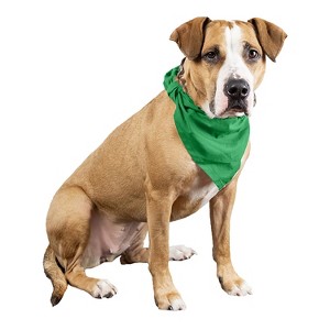 Mechaly 4 Pcs Plain Cotton Pets Dogs Bandana Triangle Shape  - Large & Washable - 1 of 4