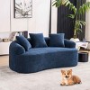 Curved Loveseat Sofa, Compact Design Couch for Small Spaces, Full Compression Foam Seating with Chenille Cover-Coolbibila - 3 of 4