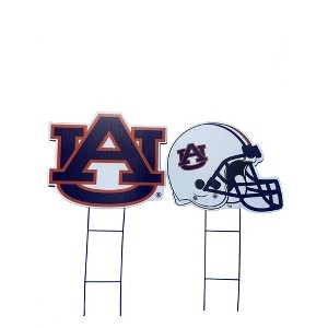 NCAA Auburn Tigers 2pk Logo and Helmet Garden Stake Set - 1 of 1