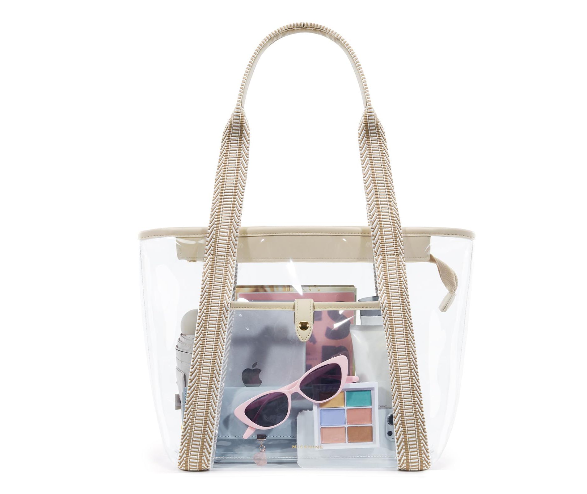 Clear Tote Bag for Women Clear Bag for Stadium Events with Zipper for Sports Events, Concerts, Work, Beach