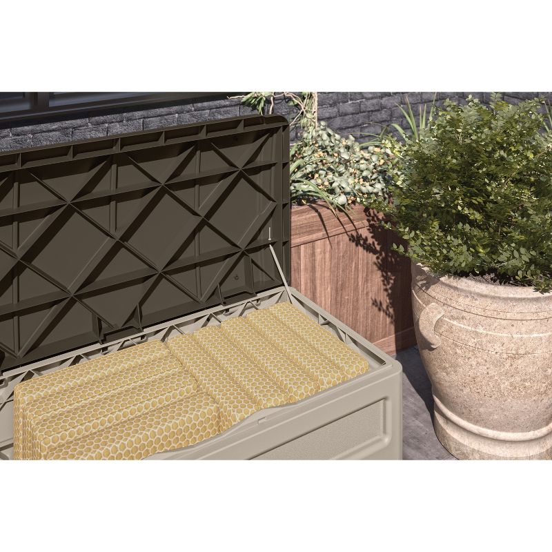 Suncast Resin Deck Box With Wheels 78gal - Taupe/Brown, 5 of 6