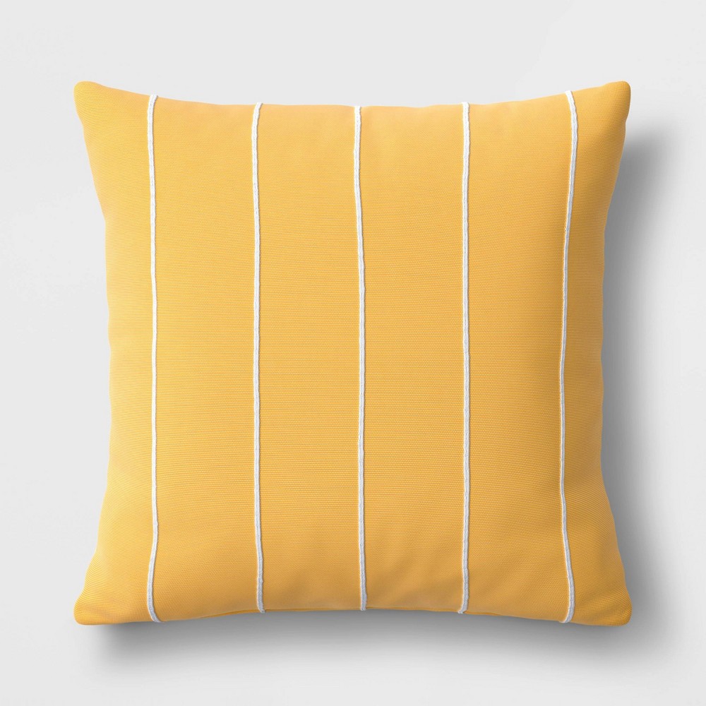 Embroidered Striped Cotton Square Throw Pillow - Room Essentials™: Woven Texture, Cushioned, Indoor Use, OEKO-TEX Certified Set Of 2