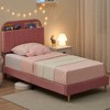 Twin Size Bed Frames, Velvet Upholstered Platform Bed Frame with Storage Headboard and Strong Wooden Slats, Noise-Free/Easy to Assemble - 3 of 4