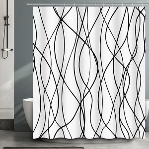 YEERSWAG Chic 71" x 71" Waterproof Fabric Shower Curtain with Hooks - 1 of 4