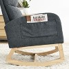 CAVINAS 27.6" Rocking Accent Chair with High Backrest and Side Pockets, Upholstered Lounge Arm Chair for Living Room - 3 of 4