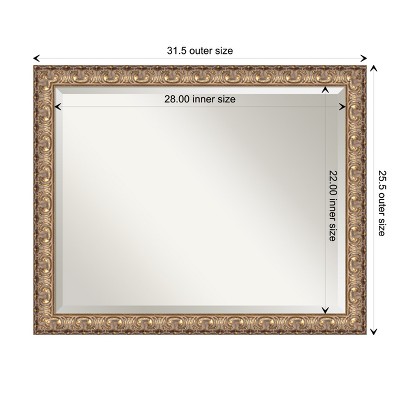Florentine Gold Ornate Beveled Wood Framed Wall Mirror