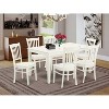 HomeStock 7-Piece Linen White Finish Solid Wood Top Dining Table with 6 Chairs - 2 of 4