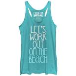 Women's CHIN UP Work Out on the Beach Racerback Tank Top