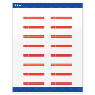 Avery Labels, 1" x 2-5/8", Gold-Red Gift, Glossy, 160ct