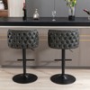 Kumasinova Swivel Bar Stools Set of 2,PU Counter Height Bar Stools with Back Tufted,Adjusatble Seat Height Bar Chairs for Dining Room,Kitchen,Cafe - 3 of 4