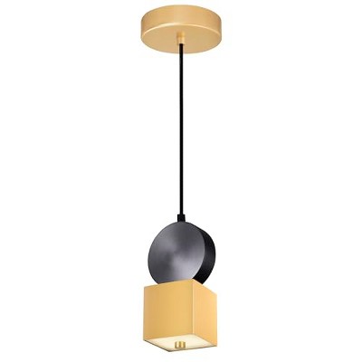 CWI Lighting Saleen LED Mini Pendant With Sun Gold & Black Finish