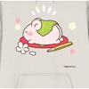 Mimi & Neko Nezu Napping On Lily Pad Chan Long Sleeve Sand Men's Hooded Sweatshirt - 2 of 3